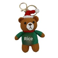 Porte-clés pendentif ours en crochet fait main haut de gamme, en peluche douce, pour les fêtes et célébrations, en gros