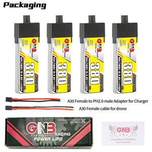 GAONENG GNB 1S 3.8V HV 380MAH 90C A30 หัวพลาสติก RC แบตเตอรี่ลิโป้ มินิควอด FPV Emax NanoHawk - Product Image 6