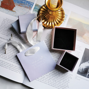 Marble Ornaments Packing box Gradient color necklace ring box tote bag