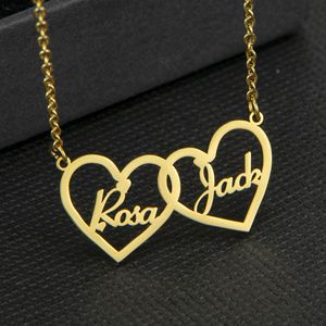 [Personalización Privada] Collar con Colgante <span class=keywords><strong>de</strong></span> Cadena <span class=keywords><strong>de</strong></span> Acero Inoxidable con <span class=keywords><strong>Nombre</strong></span> en Inglés, Diseño Deportivo <span class=keywords><strong>de</strong></span> Corazón a Corazón, Regalo para Parejas, Oro Real <span class=keywords><strong>de</strong></span> 18K - Product Image 1