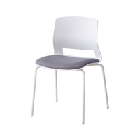 Chaise de formation empilable avec dossier, coussin en éponge rembourré, base en métal, chaise de bureau pour personnel et invités, idéale pour les réunions et les salles de classe