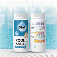 Kit de Prueba de Agua para Piscina y Spa de Alta Calidad y Precisión con 5 Parámetros, Tiras Reactivas de Cloro, pH y Alcalinidad para Interiores, ¡Gran Venta!