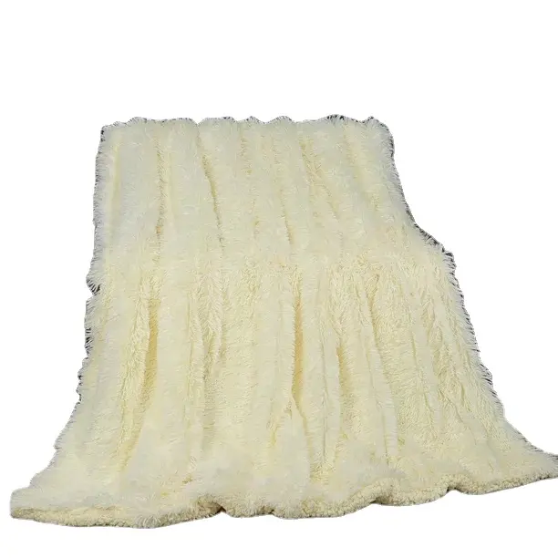 Prezzo all'ingrosso accogliente pelliccia sintetica gettare pesante coperta super morbida di lusso per divano letto casa adulto