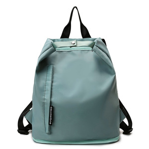 Mochilas de gimnasio de nailon ligeras con logotipo personalizado, con compartimento para zapatos, resistentes al agua, bolsas de viaje deportivas para mujer - Product Image 6