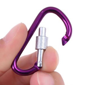 Custom Logo D Shape Aluminum Locking Carabiner Keychain Screw Gate Clip for Outdoor Event Giveaways - Product Image 4