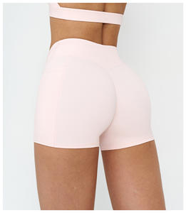 Shorts de sport taille haute pour femmes avec poches, effet froncé aux fesses, pour <span class=keywords><strong>la</strong></span> course et l'entraînement, 5 pouces, en Spandex, pour fabricants - Product Image 2