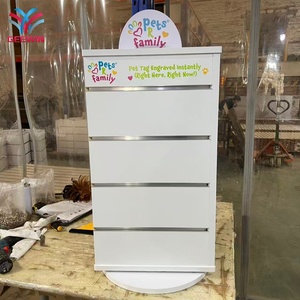 Estante <span class=keywords><strong>de</strong></span> Madera con Panel Trasero <span class=keywords><strong>de</strong></span> Listones, Soporte Giratorio <span class=keywords><strong>de</strong></span> MDF para Exhibición en Tiendas <span class=keywords><strong>de</strong></span> Mascotas - Product Image 2
