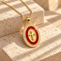 Collier pendentif croix en perles ARNAN, plaqué or, laiton, coquille, strass, collier ras du cou multicolore, bijoux de luxe, cadeau pour femme