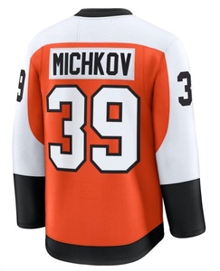 Hoge kwaliteit heren Philadelphia 39 Michkov 11 Konecny 46 Zegras gestikte ijshockeytrui op maat gemaakte truien met logo - Product Image 2