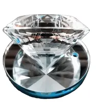 יוקרה מבריקה יהלום קריסטל ריינסטון נוצץ גדול 80mm גביש זכוכית יהלומי צורה