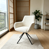 Chaise de salle à manger en velours avec pieds en métal doré, dossier incurvé et poignée annulaire pour maison moderne, salon, cuisine - Vente en gros
