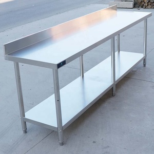 Banco de trabajo de cocina comercial de acero inoxidable con protector contra salpicaduras para hoteles y restaurantes Precio de fábrica - Product Image 4