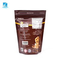 Sac d'emballage pour pâtisserie imprimé sur mesure, qualité alimentaire, transparent, avec fermeture éclair, type stand-up