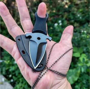 سكين جيب محمول صغير للاستخدام الخارجي مع حلقة للرقبة وشفرة ثابتة للبقاء على قيد الحياة مع غمد - Product Image 2