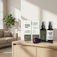 Ensemble de soins capillaires : Spray nourrissant pour le cuir chevelu et stimulant la densité des cheveux et Rouleau à micro-aiguilles
