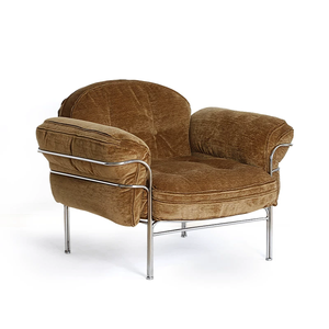 Canapé vintage design créatif pour salon, hôtel, villa, structure en métal, tissu marron de luxe, canapé 3 places, meubles - Product Image 5