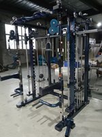 Machine Smith multifonction tout-en-un et rack de musculation Low Row avec croisement de câbles intégré – Équipement de gym d'entraînement complet