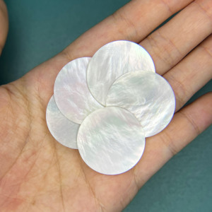 Lớp Tùy Chỉnh 30*0.3Mm Đôi Phẳng Tự Nhiên Mẹ Ngọc Trai Vỏ Lau Tấm Màu Trắng Trang Sức Phụ Kiện Hạt Xương San Hô Hạt - Product Image 3