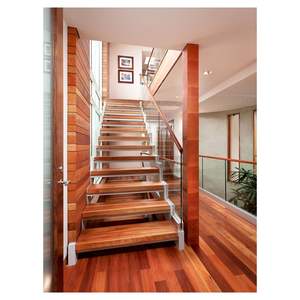 Escaleras Interiores Prefabricadas Prima, Escaleras de Madera Maciza Flotantes de una Sola Viga para Escaleras de Metal y Madera, Uso en Apartamentos Modernos - Product Image 2