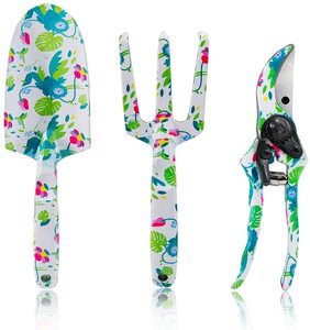 Ensemble <span class=keywords><strong>de</strong></span> 3 <span class=keywords><strong>outils</strong></span> <span class=keywords><strong>de</strong></span> jardinage floraux pour femmes, ensemble d'<span class=keywords><strong>outils</strong></span> <span class=keywords><strong>de</strong></span> jardinage en aluminium robuste avec <span class=keywords><strong>de</strong></span> belles impressions et des poignées ergonomiques - Product Image 1