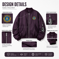 Veste universitaire unisexe Paris Brand B, collection automne 2026, brodée, en fourrure de lapin, col montant décontracté, extérieur en nylon, fermeture éclair frontale