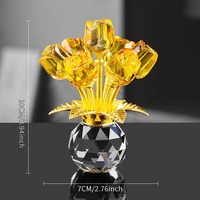 Rose en cristal - Cadeau pour la Saint-Valentin - Article décoratif pour le salon - Pièce d'exposition artistique - Fabricant pour la vente en gros