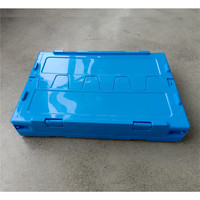 Caisse de rangement en plastique pliable et empilable recyclable avec couvercle transparent - Durable pour la maison et la logistique