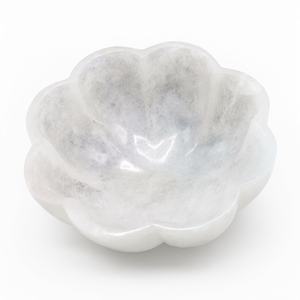 Magnifiques bols en quartz blanc sculptés à la main - Diamètre 4,5 pouces et 320 g (0,7 lb) - UN SEUL BOL - Product Image 2