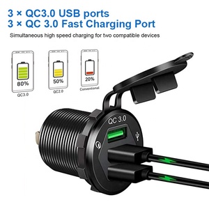 QC 3.0 54W Nhanh Chóng Sạc 3 Cổng <span class=keywords><strong>USB</strong></span> Sạc Ổ Cắm 12-24V Điện Áp Cho Xe Xe Xe Tải Biển Dash Board RV Van Tự Động Sạc Xe Hơi - Product Image 5