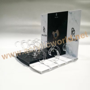 Factory Direct Custom Logo Modern Acrylic Retail <b>Watch</b> Display Case with C <b>Ring</b> Holders for Countertop Jewelry Showcase - Product Image 2