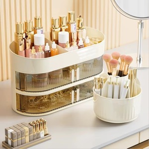 Usine directe empilable 360 rotatif cosmétique boîte de rangement porte-brosse salle de bain vanité <span class=keywords><strong>commode</strong></span> rouge à lèvres maquillage organisateur - Product Image 2
