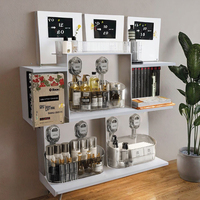 Étagère murale simple en plastique de luxe léger pour épices, sans perçage, pour cuisine et salon
