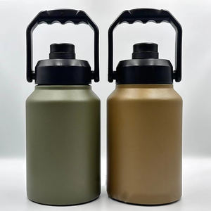 Bouteille d'eau isotherme personnalisée grande capacité en acier inoxydable, type growler, avec poignée, pour camping et voyage, 6-12 (unités) - Product Image 4