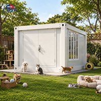 Maison pour animaux de compagnie en conteneur préfabriqué durable, imperméable et isolée, chenil pour chien en métal, design moderne, maison pour chat en conteneur