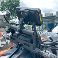 Barre d'extension avant en acier inoxydable noir TECO 790 Duke/L 2018-2024 avec poignée pour la modification de moto, pour la navigation GPS par téléphone