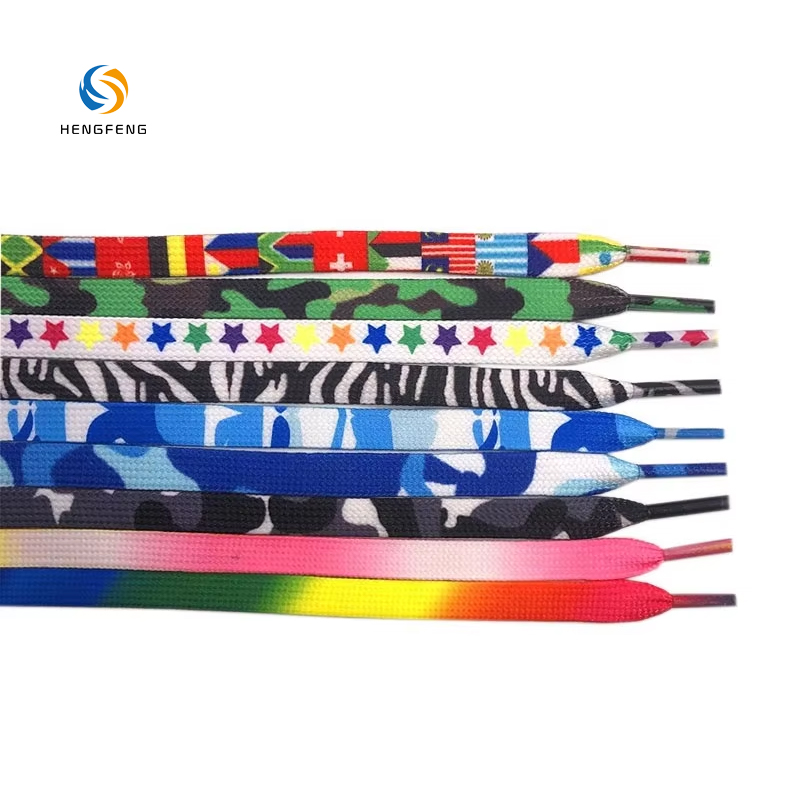 Wholesale Sublimation Printing Flat Polyester Printed Custom Shoe Laces