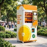 Máquina Expendedora de Jugos Amarilla de 22 Pulgadas para Edificios de Oficinas, Alto Rendimiento, Sistema de Pago con Código QR, Compatibilidad con Redes, Autolimpieza