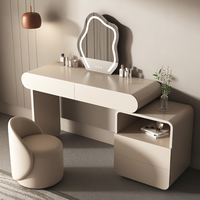 Meuble-lavabo moderne minimaliste en bois massif avec miroir éclairé réglable, tiroirs de rangement, taille personnalisable, design modulaire pour appartement