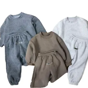 Conjunto de sudadera con capucha para niños y niñas, suéter y pantalones con estampado de letras, ropa de otoño e invierno, 2 uds.