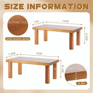 Wooden <b>Desktop</b> Storage Rack Multi Purpose Stackable <b>Shelf</b> For Kitchen Living Room - Product Image 4
