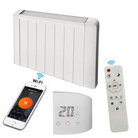 Calentador de ladrillo cerámico de inercia de eficiencia energética, programas de pantalla LED de 2 dígitos, radiadores eléctricos de aluminio convector de 1500 W blancos