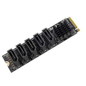 <span class=keywords><strong>PC</strong></span> de bureau M2 PCIE <span class=keywords><strong>SATA</strong></span> 6G adaptateur d'extension de disque dur 5 ports extension d'ordinateur JMB585 prise en charge de la fonction PM - Product Image 3