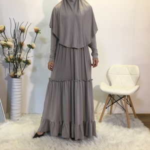 6378#Muslim Women <b>Maxi</b> Two-piece Prayer Dress With Head Covering Hijab Dress Arab Islamic Long Jilbab Prayer Clothing - Product Image 4