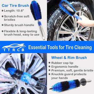 Ensemble de brosses de détail pour pneus de roue de voiture, 20 pièces, brosses souples à manche long de 17 pouces, <span class=keywords><strong>brosse</strong></span> de roue de <span class=keywords><strong>jante</strong></span>, lavage intérieur et extérieur - Product Image 2