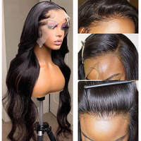Perruque Body Wave Abordable Cheveux Humains Lace Front Brésilienne 360 Full Lace Perruque Cheveux Humains 13X4 Perruques Frontales HD Lace pour Femmes Noires