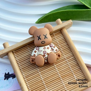 Breloques plates en résine DIY motif Ours de dessin animé, Biscuit, Grains de café pour coques de téléphone, Crocs, ornements de voiture, accessoires pour cheveux, fournitures d'artisanat - Product Image 4