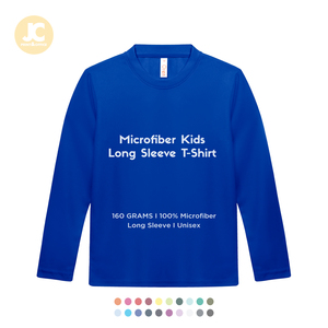 Camiseta de manga larga de microfibra para niños Diseño en blanco de ajuste informal para niños y niñas Tela tejida - Product Image 1