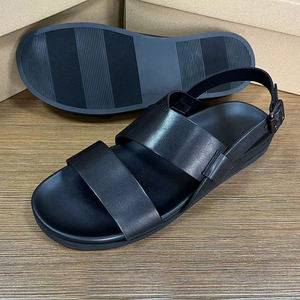 2025 New Designer Open <b>Toe</b> Men's Genuine Leather Flat Slides Slippers Non-slip Men's Slippers Outdoor Breathable casual shoes - Product Image 3