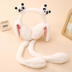 प्यारा कार्टून पांडा चलती एयरबैग सर्दियों के बच्चों के गर्म बालों वाले बच्चों के लिए गर्म कपड़े - Product Image 3
