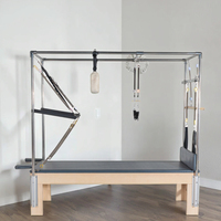 Équipement de Pilates Reformer Cadillac en érable et chêne écologique pour studio de fitness polyvalent, ensemble de lit professionnel
